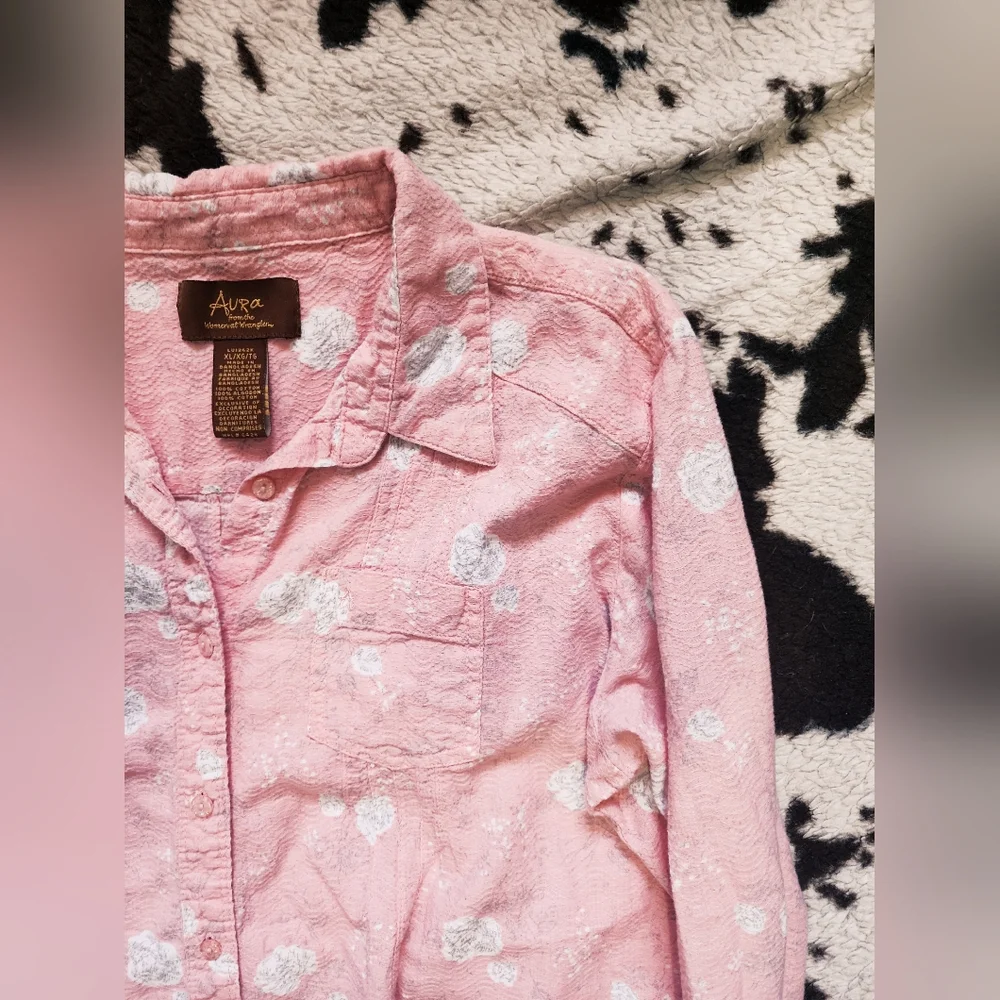 "WRANGLER" WOMEN'S Y2K BUTTON UP - FLORAL/PINK - Picture 3 of 4